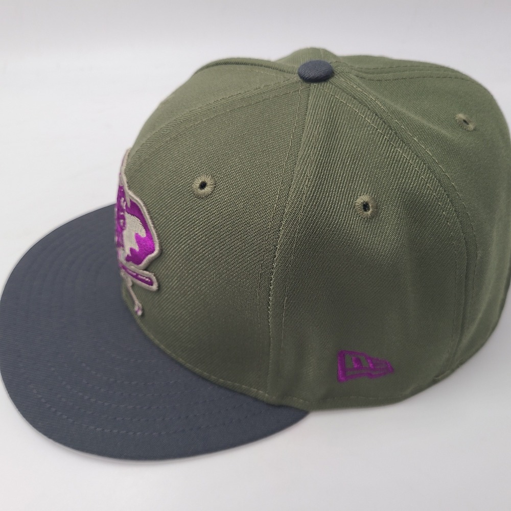 Oakland Athletics Hat Fitted 8 New Era 59Fifty Green Gray Purple A's 40 Years - Picture 6 of 12